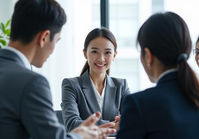 クライアントとミーティングを行うコンサルタント